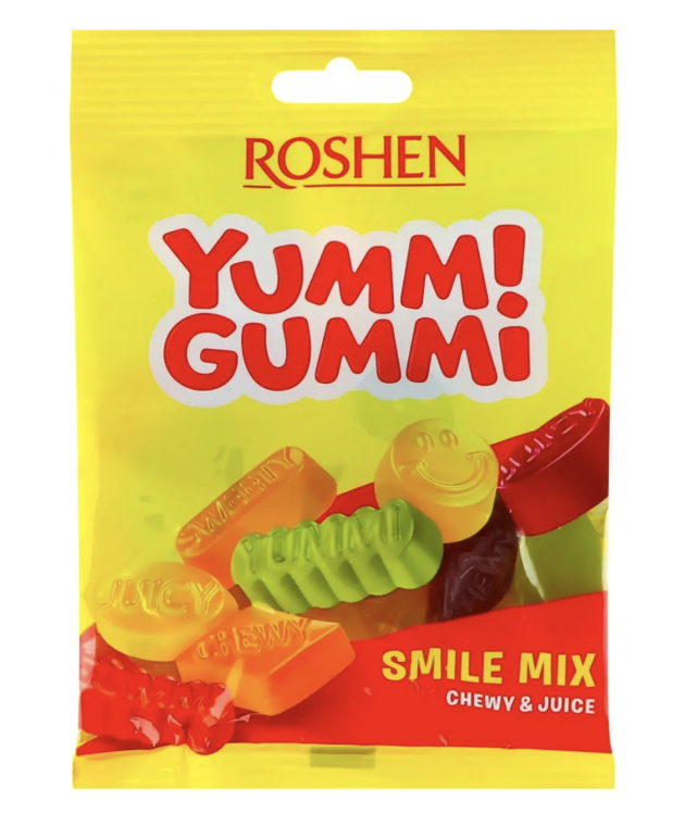 Цукерки Рошен Yummi Gummi Smile Mix 70г